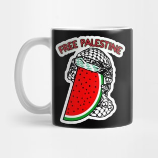 Watermelon Keffiyeh - Half Wrap - Free Palestine - Back Mug